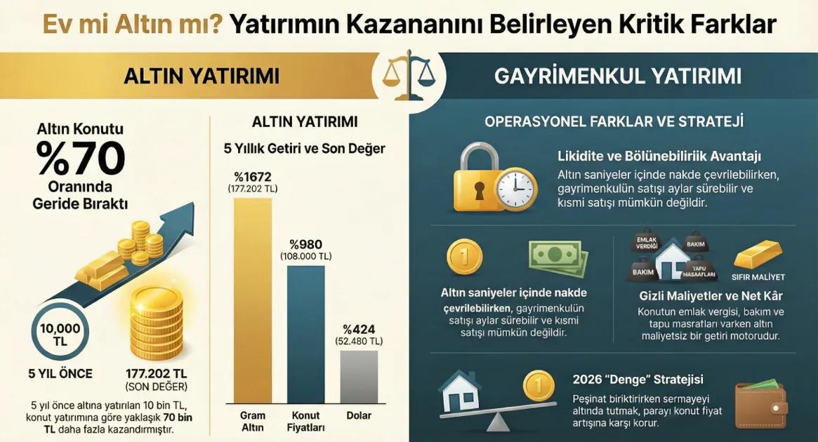 Ev mi Altın mı? 2026’da Gayrimenkul ve Altın Kıyaslaması