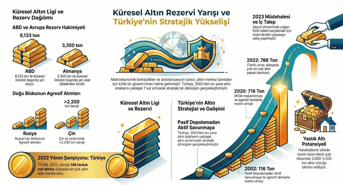 Küresel Altın Rezervi Sıralaması ve Yıllara Göre Türkiye Merkez Bankası Analizi