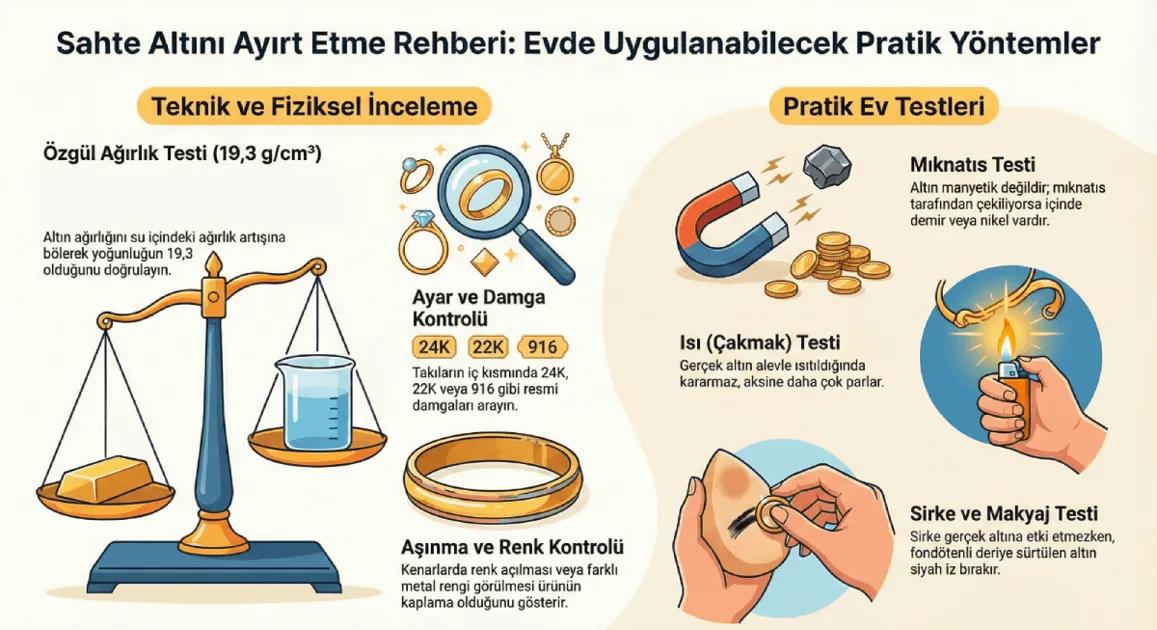 Gerçek Altın Nasıl Anlaşılır? Evde Uygulanacak 10 Kolay Altın Testi (2026 Rehberi)