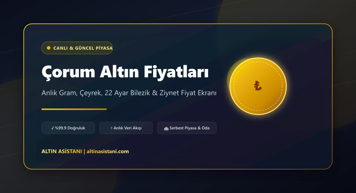 Çorum Güncel 2026 Altın Fiyatları
