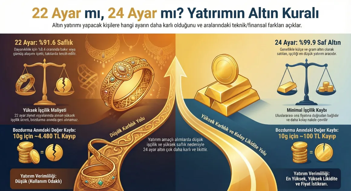 22 Ayar mı 24 Ayar mı Alınmalı? Yatırımcı İçin Hangisi Daha Karlı?