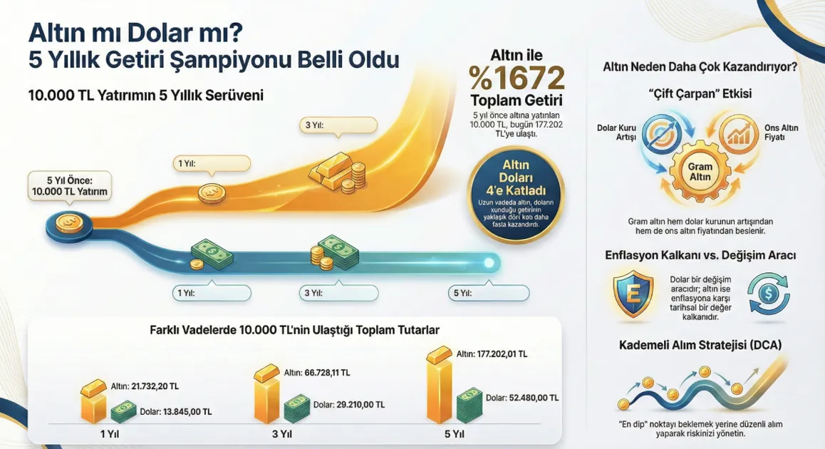 Altın mı Dolar mı? 10.000 TL’ye 5 Yılda %1672 Getiri Sağlayan Gizli Fark!