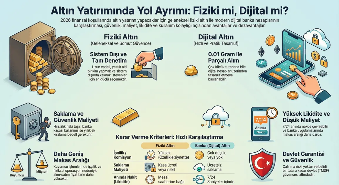 Bankadan Altın Almak Mantıklı mı? 2026’da Fiziki mi Dijital mi?