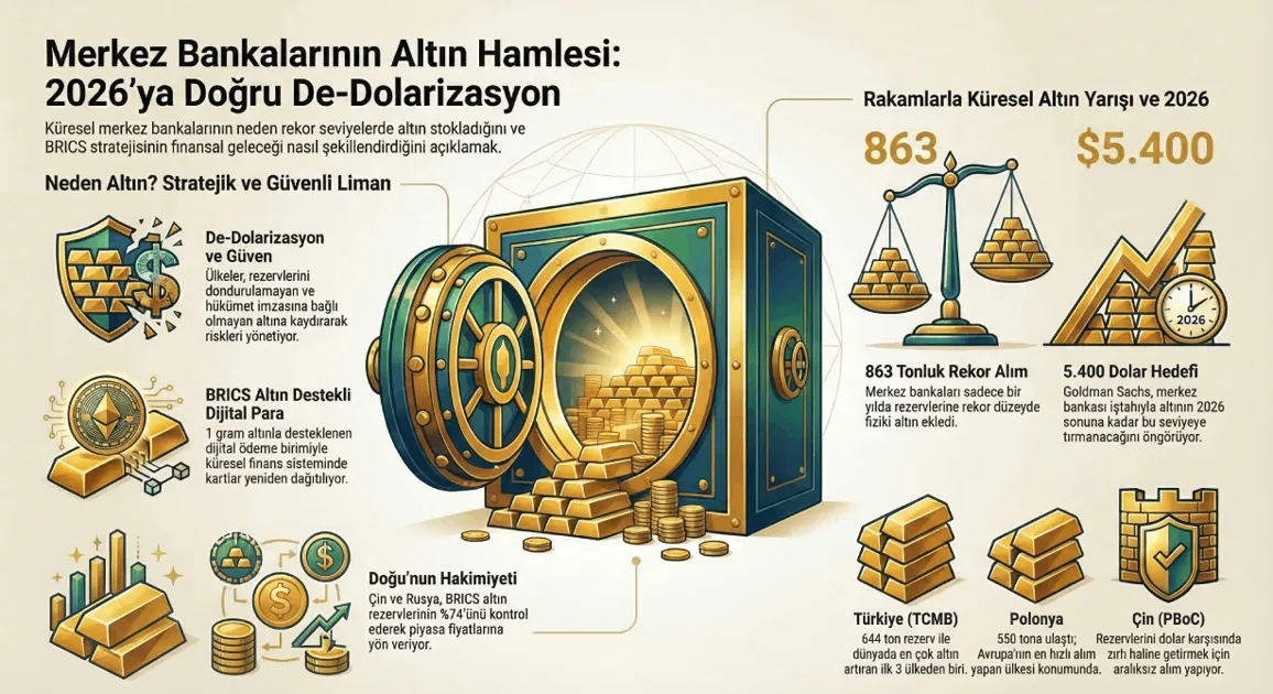 Merkez Bankaları Neden Altın Stokluyor? (BRICS ve De-Dolarizasyon)