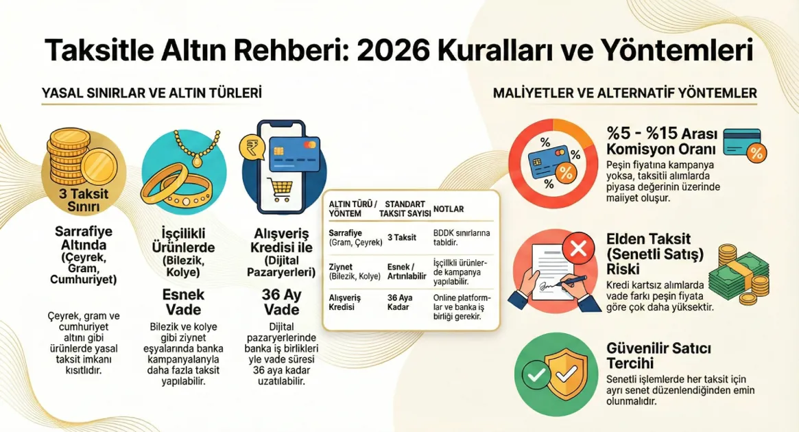 Taksitle Altın Alınır mı? 2026 Kredi Kartı Şartları ve Elden Taksit Rehberi